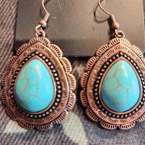 Copper and Turquiose Earrings